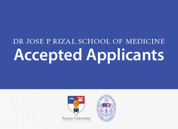 XU Jose P Rizal School of Medicine: List of Accepted Applicants for Admission AY 2024-2025